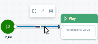 Image of a connector line with the connector options menu above it.