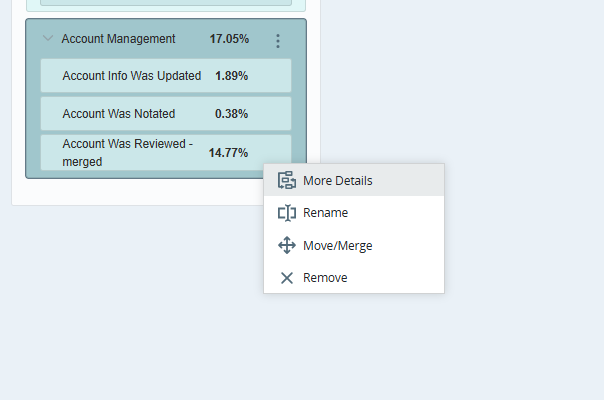 Option to select More Details to view merged intents/actions