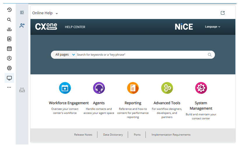 A custom workspace. The Custom Workspace icon (a computer monitor) is clicked, and a website appears inside the agent app.