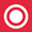 icon: a red white circle inside a ring on a red background.