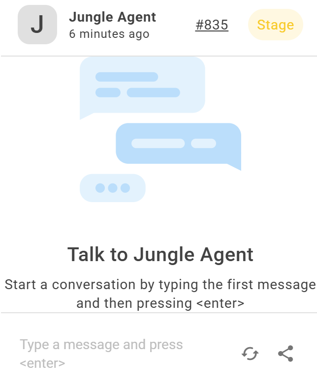 The Talk to Your Bot screen.