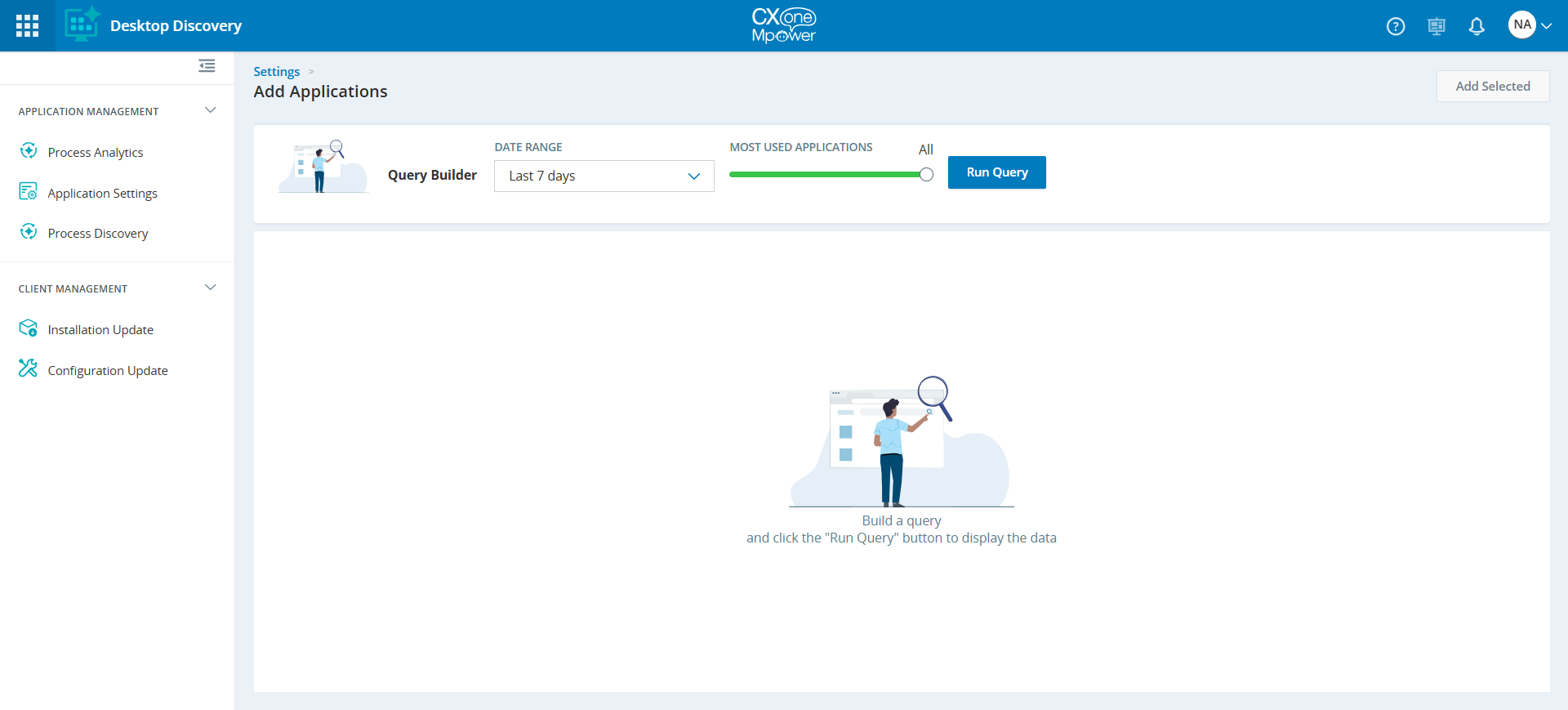 Image of Add Applications page.