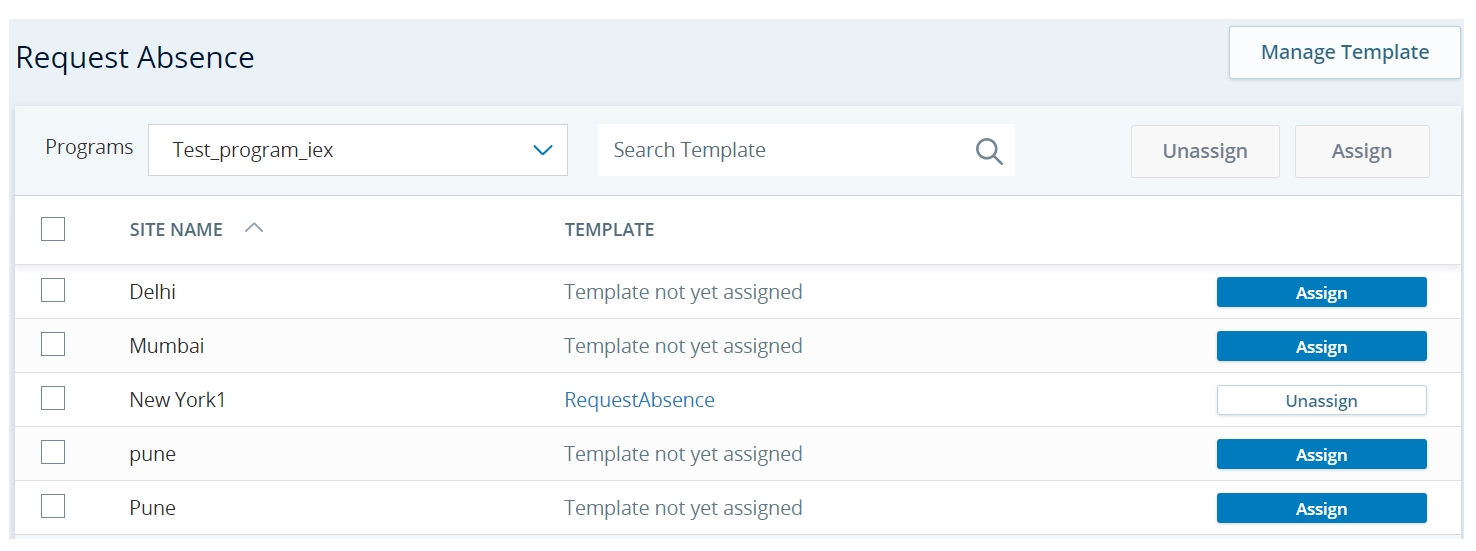 Absence Request Screen for IEX WFM Integrated