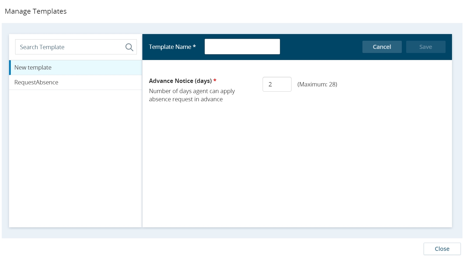 request absence template