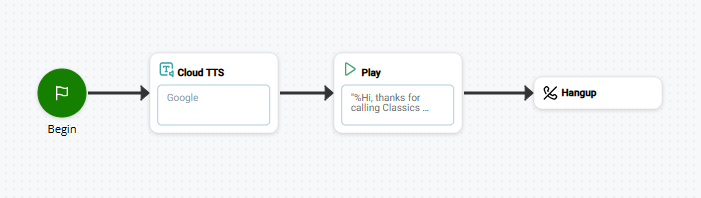 A script example using Cloud TTS.