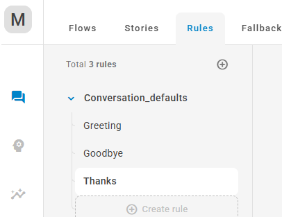 The Rules tab. The cursor is hovering over the New Rule icon on a folder.