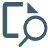icon: a piece of paper with a magnifying glass.