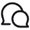 Icon of two chat bubbles.