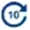 Icon of the number ten with an arrow around it going clockwise.