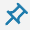 icon of a push pin with a black middle.