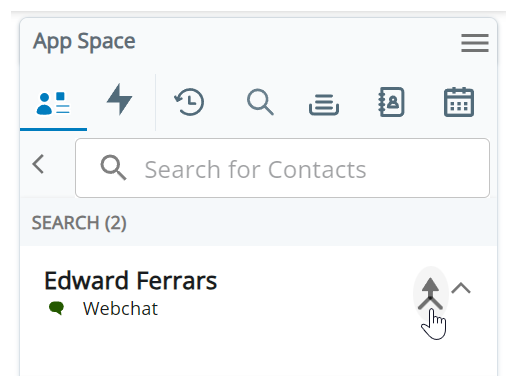 The cursor hovers over the Merge icon next to a customer card for Edward Ferrars, Webchat.
