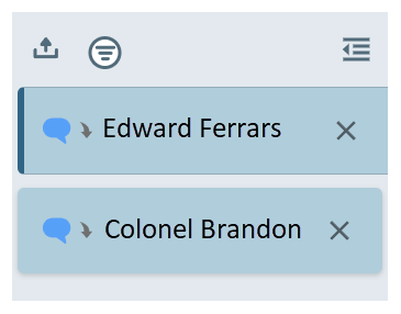 Two chat interactions are listed. They are previews, so instead of appearing with white backgrounds, their backgrounds are blue.