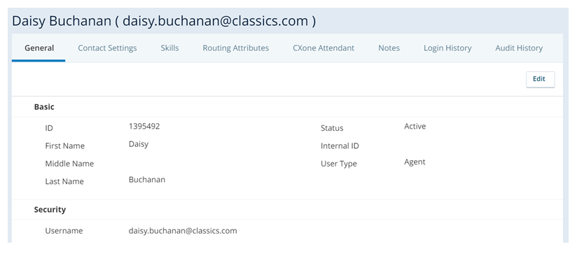 ACD user profile General tab