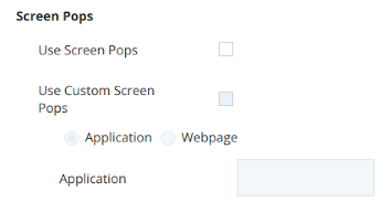 Screenshot of the Screen Pop configuration section of the Skills page. 