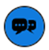 A round button with an image of chat bubbles that customers click to start a chat with an agent.