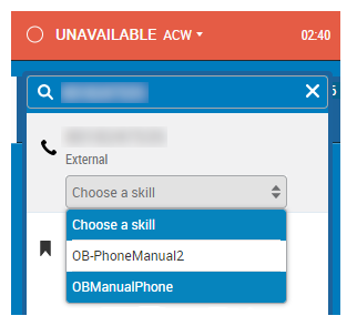 Image of the skill selector when consulting another agent.