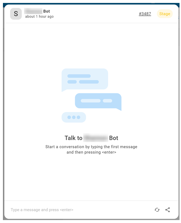 The Talk to Your Bot screen.