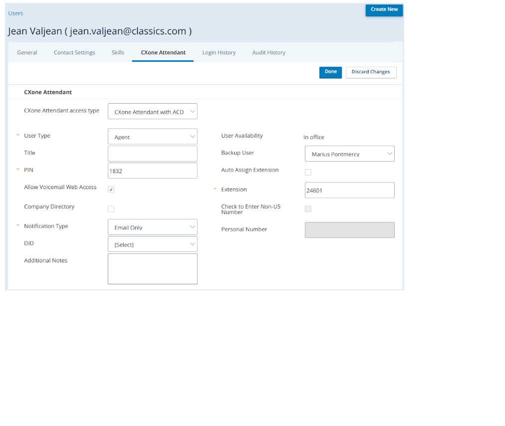 Grant user access to Attendant on the Attendant  tab in  CXone Mpower Admin. 