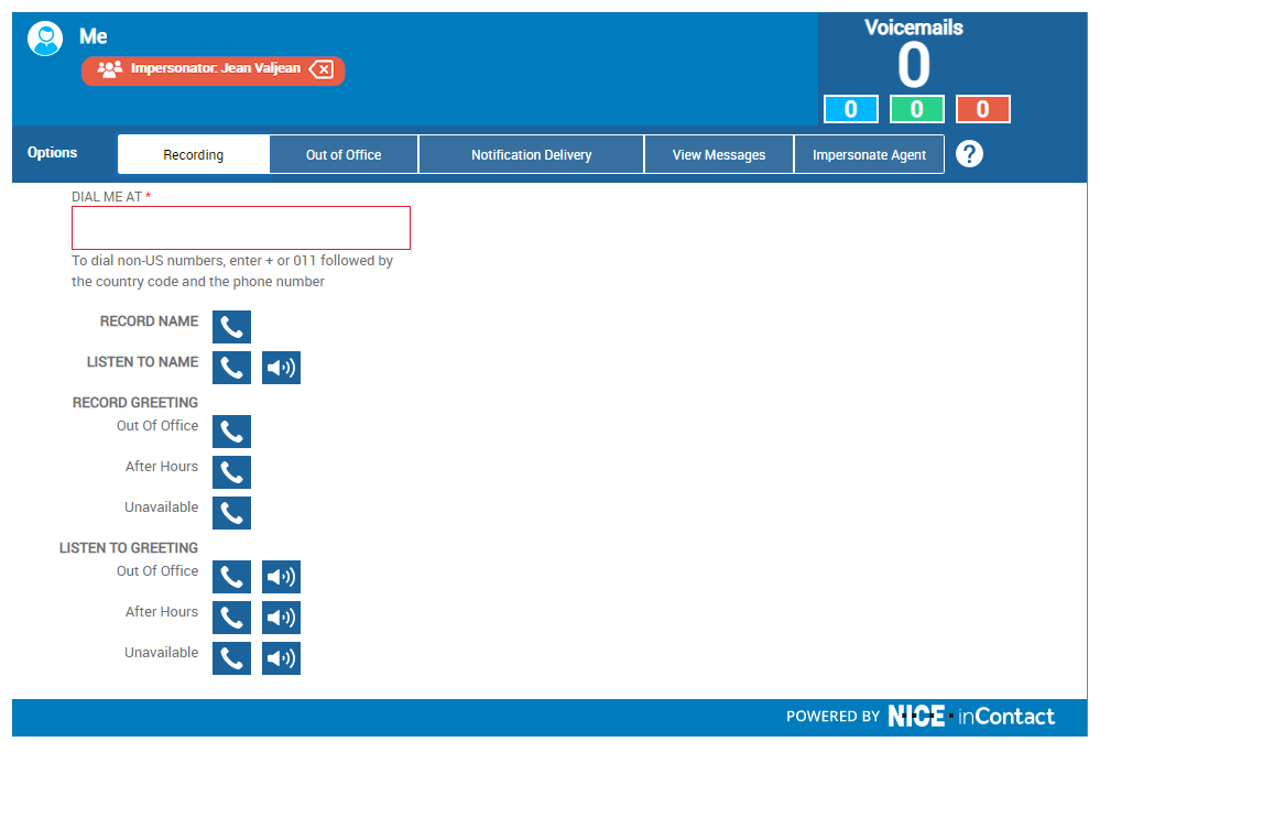 The Attendant page showing the message at the top that an administrator is impersonating the logged-in user.