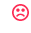 Icon of a red frowning face.