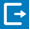 Symbol einer linken Klammer und eines nach rechts zeigenden Pfeils. Blauer Hintergrund.