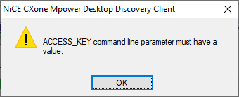 Abbildung einer Meldung des Desktop Discovery Clients.