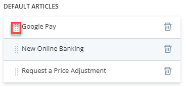 La página donde selecciona los artículos de CXone Expert específicos que se deben incluir en un punto de entrada de la base de conocimientos.