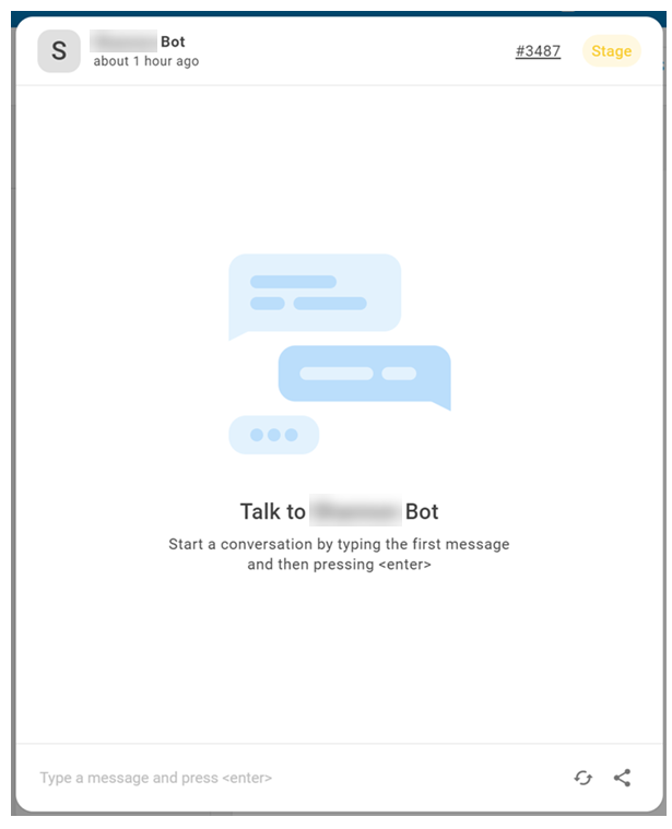 La pantalla Habla con tu bot.