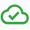 Icono de una marca de verificación verde dentro de una nube.