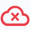 Icono de una X roja dentro de una nube.