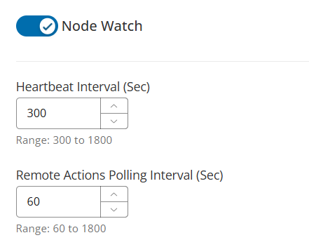 Image des options de Node Watch.