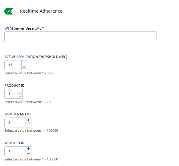 Image des options d'adhérence en temps réel.