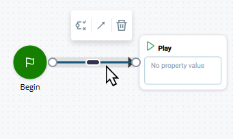 Image d'une ligne de connecteur avec le menu d'options de connecteur au-dessus.
