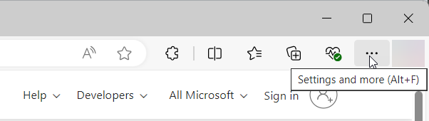 Image des paramètres d'extension pour le navigateur Edge.
