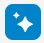 Het Open Copilot-pictogram is blauw met een witte glinsterende afbeelding.