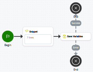 Afbeelding van een script dat gebruikmaakt van SAVEVARIABLES.