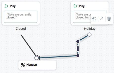 Een voorbeeld van een ongewijzigde standaard lineaire connectorlijn en een gewijzigde lineaire connectorlijn.