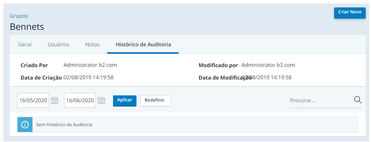 Guia Histórico de Auditoria de Grupos
