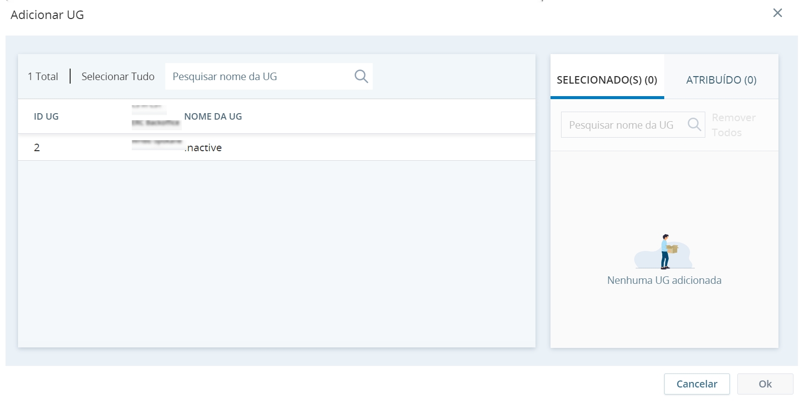 adicionar unidades de gerenciamento ao programa