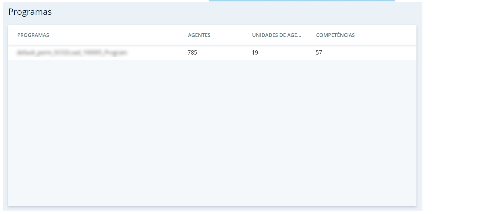 Página de programas para IEX WFM Integrated