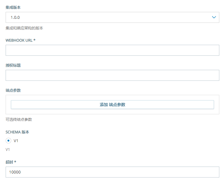 Virtual Agent Hub 集成版本 1.0.0 的“配置”页面。