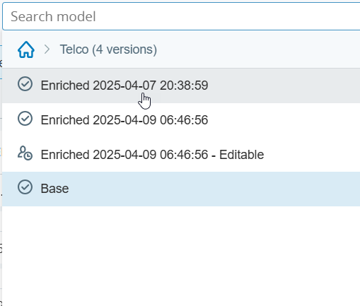選擇意圖模型下拉式清單的圖像