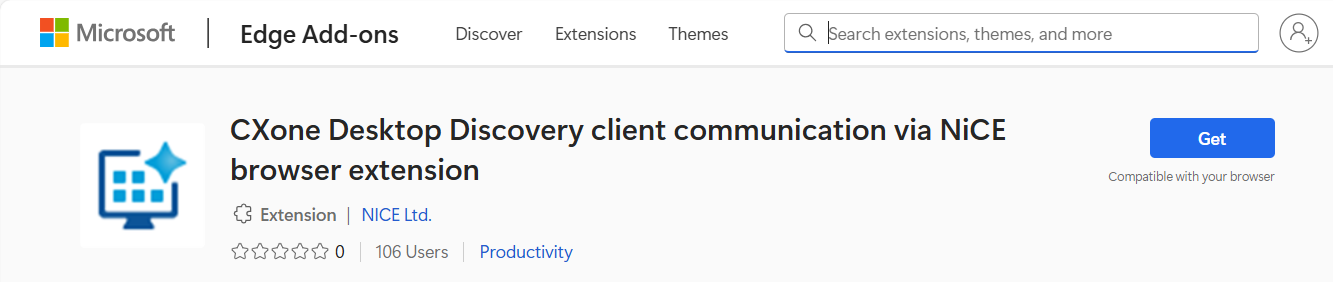 用於 Edge 瀏覽器的 Desktop Discovery Client 通訊擴展的圖像。